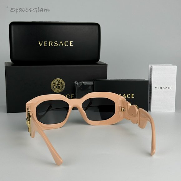 NEW Versace VE4425U MAXI MEDUSA BIGGIE 536387 Pink Gray Oval Unisex Sunglasses - Picture 7 of 12
